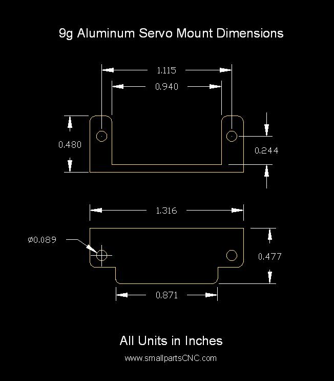 Qty. 2 Aluminum Servo Mount for 9 Gram 9g Micro Servos